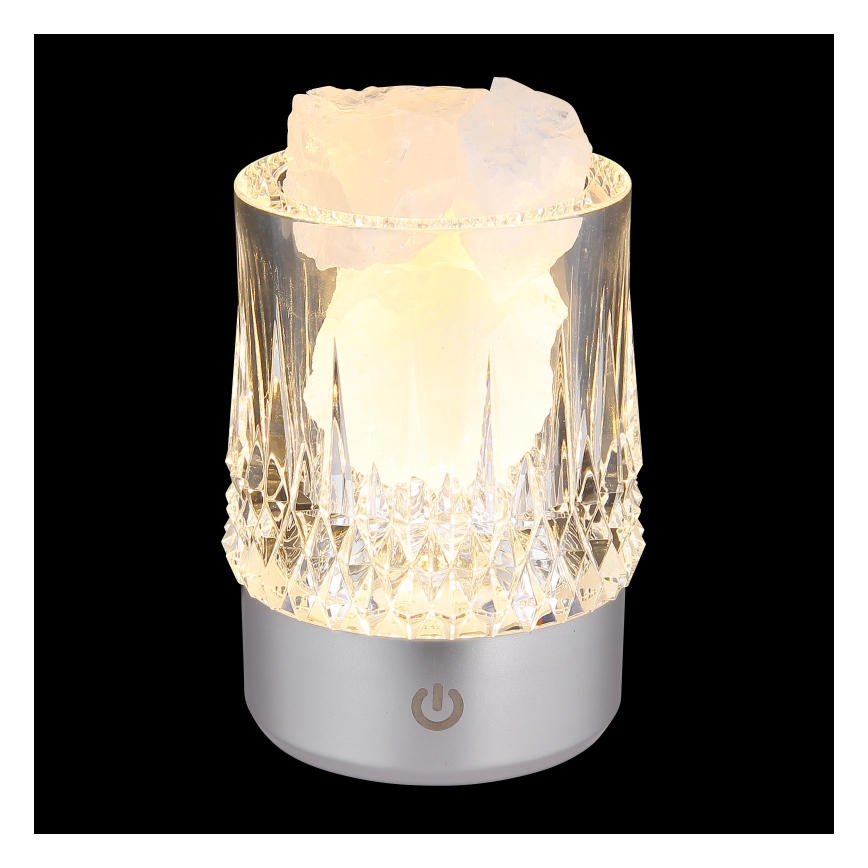 Globo - LED reguliuojama jutiklinė stalinė lempa LED/1W/5V 3000K 1200 mAh sidabrinė