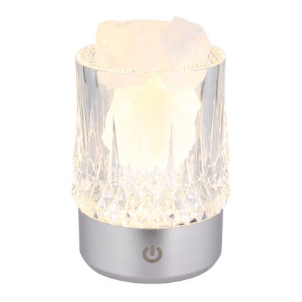 Globo - LED reguliuojama jutiklinė stalinė lempa LED/1W/5V 3000K 1200 mAh sidabrinė