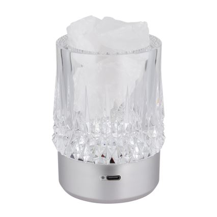 Globo - LED reguliuojama jutiklinė stalinė lempa LED/1W/5V 3000K 1200 mAh sidabrinė