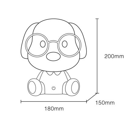 Globo - LED Pritemdomas įkraunamas vaikiškas naktinis maža lempa LED/1W/5V 500 mAh mėlyna