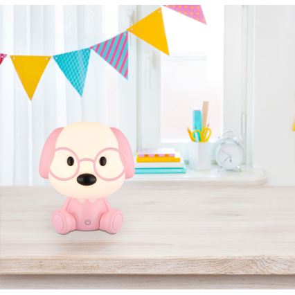 Globo - LED reguliuojama įkraunama vaikų naktinė lempa LED/1W/5V 500 mAh rožinė