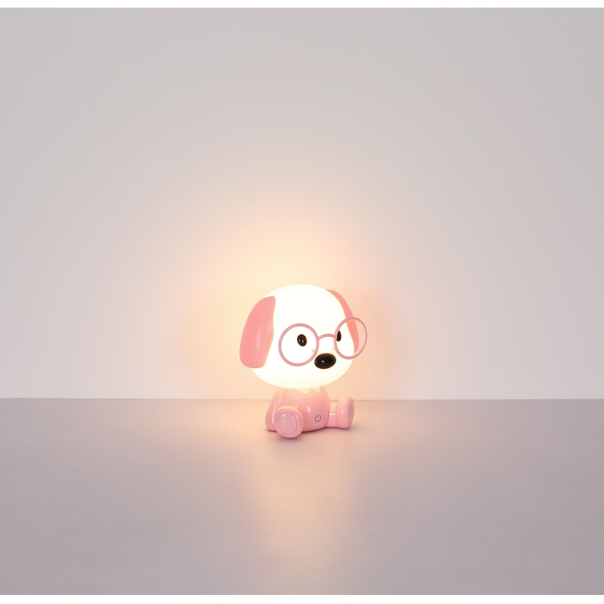 Globo - LED reguliuojama įkraunama vaikų naktinė lempa LED/1W/5V 500 mAh rožinė