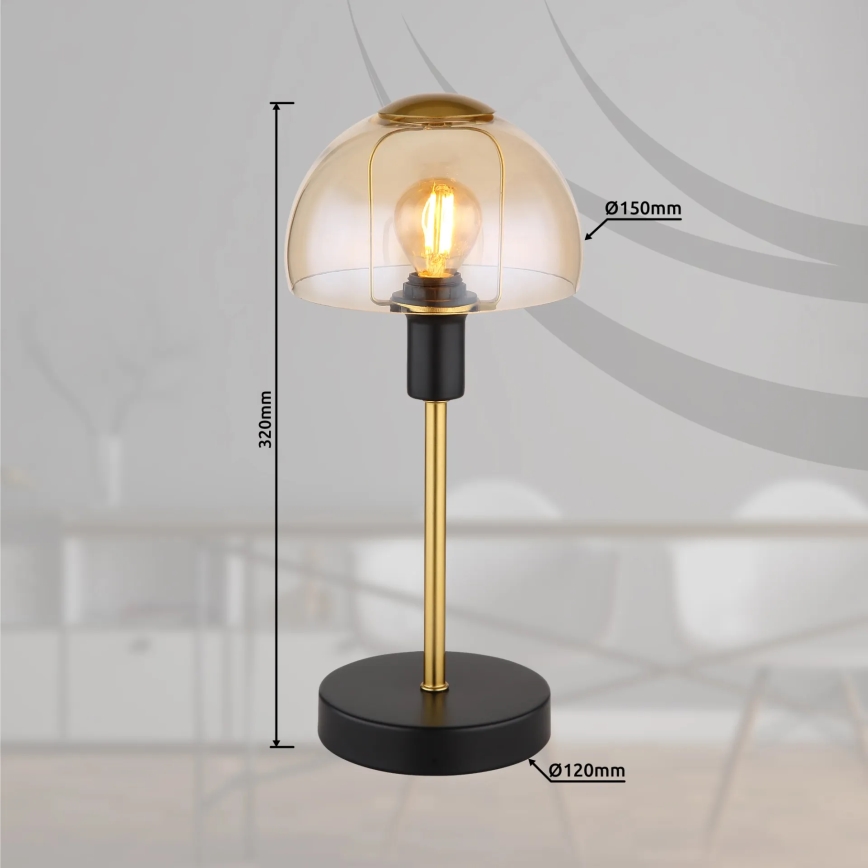 Globo - Stalas jutiklinė lempa 1xE14/25W/230V juoda/auksas