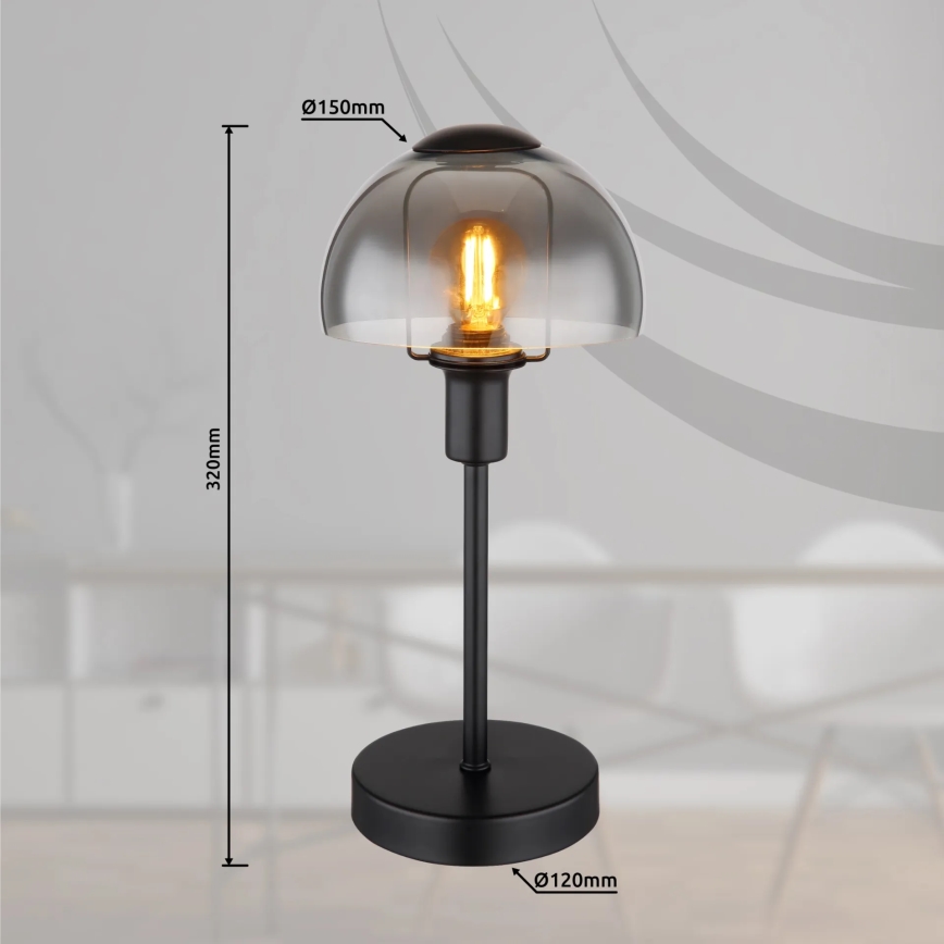 Globo - Stalas jutiklinė lempa 1xE14/25W/230V juoda