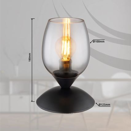 Globo - Stalas jutiklinė lempa 1xE14/25W/230V juoda