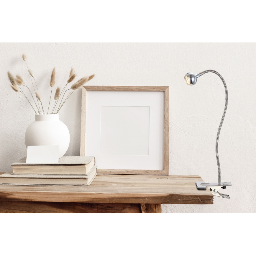 Globo - LED lanksti lempa su spaustuku LED/3W/230V matinis chromas