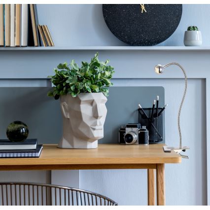 Globo - LED lanksti lempa su spaustuku LED/3W/230V matinis chromas