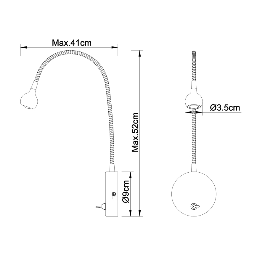 Globo - LED Lankstus maža lempa LED/3W/230V blizgus chromas