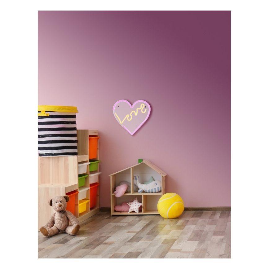 Globo - LED Neoninė sienų apdaila LED/3W/USB širdis