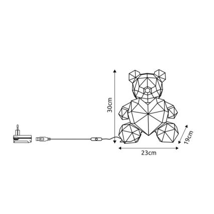 Globo - LED stalinė dekoracija LED/6W/5V USB meškinas