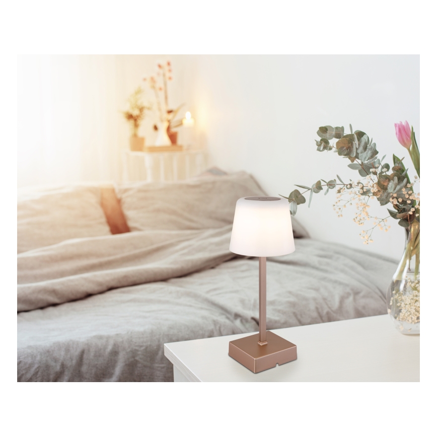 Globo - LED reguliuojama jutiklinė stalinė lempa LED/2W/5V 3000/4500/6500K 800 mAh smėlio spalvos