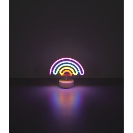 Globo - LED Neoninis stalas dekoracija LED/2W/3xAA vaivorykštė