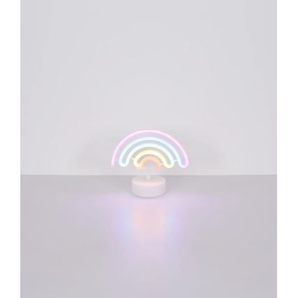 Globo - LED Neoninis stalas dekoracija LED/2W/3xAA vaivorykštė