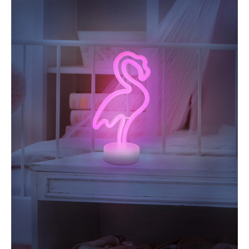 Globo - LED Neoninis stalas dekoracija LED/2W/3xAA flamingas