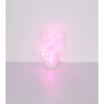 Globo - LED Neoninis stalas dekoracija LED/2W/3xAA flamingas