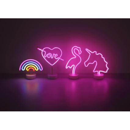 Globo - LED Neoninis stalas dekoracija LED/2W/3xAA flamingas