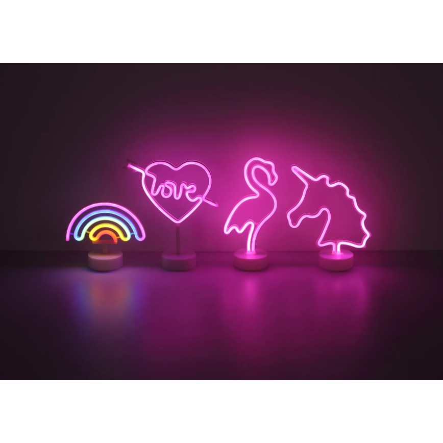 Globo - LED Neoninis stalas dekoracija LED/2W/3xAA flamingas