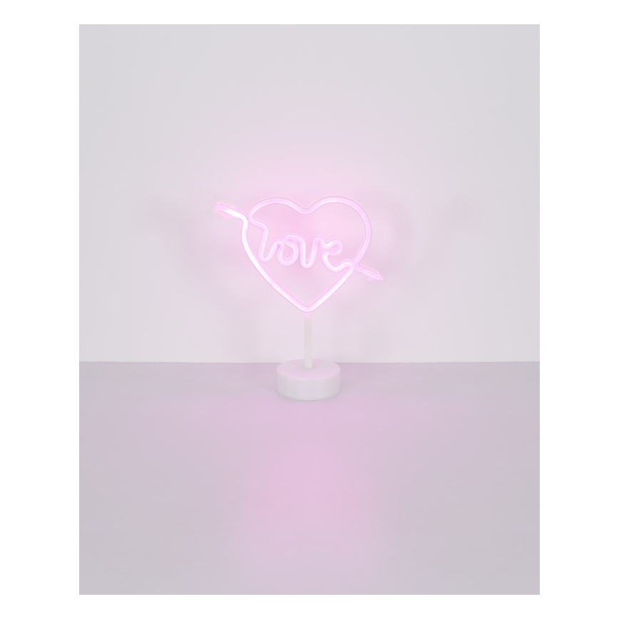 Globo - LED neoninė stalinė dekoracija LED/2W/3xAA širdis
