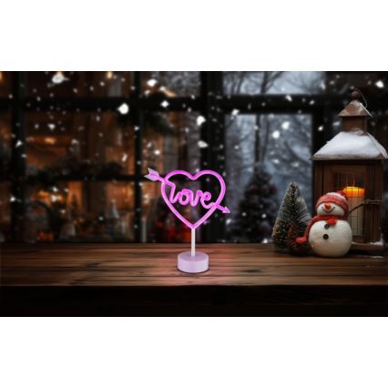 Globo - LED Neoninis stalas dekoracija LED/2W/3xAA širdis