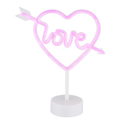 Globo - LED Neoninis stalas dekoracija LED/2W/3xAA širdis