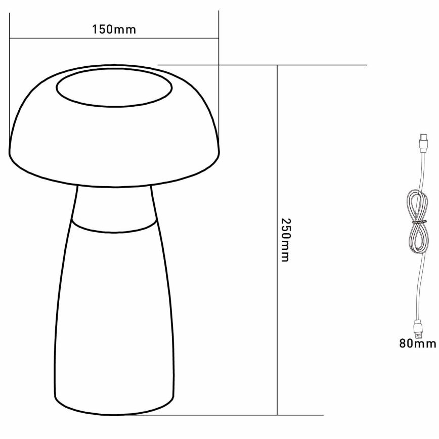 Globo - LED Pritemdomas įkraunamas stalinis šviestuvas LED/1,5W/5V 800mAh 2700K/4000K/6500K
