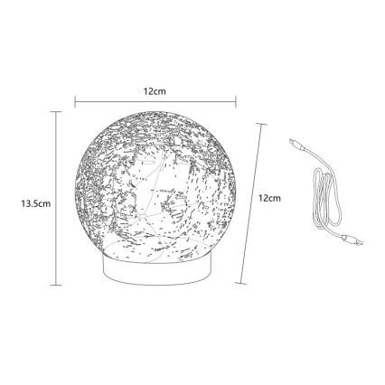 Globo - LED Dekoratyvinis įkraunamas Stalinis šviestuvas 25xLED/0,06W/5V 600 mAh IP44