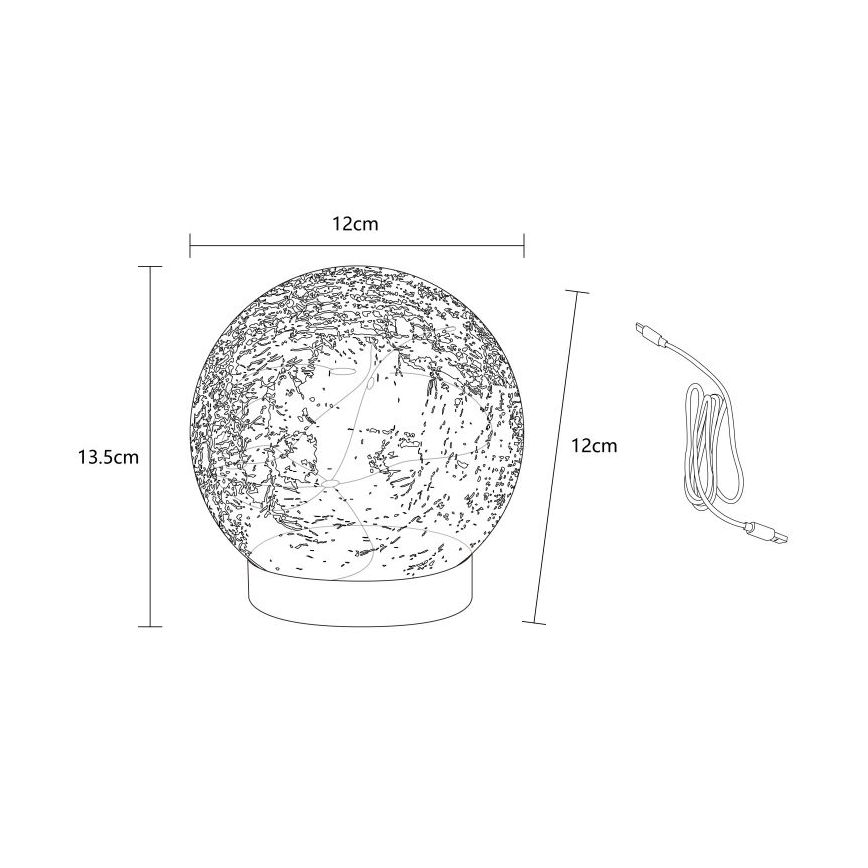Globo - LED dekoratyvinė įkraunama stalinė lempa 25xLED/0,06W/5V 600 mAh IP44