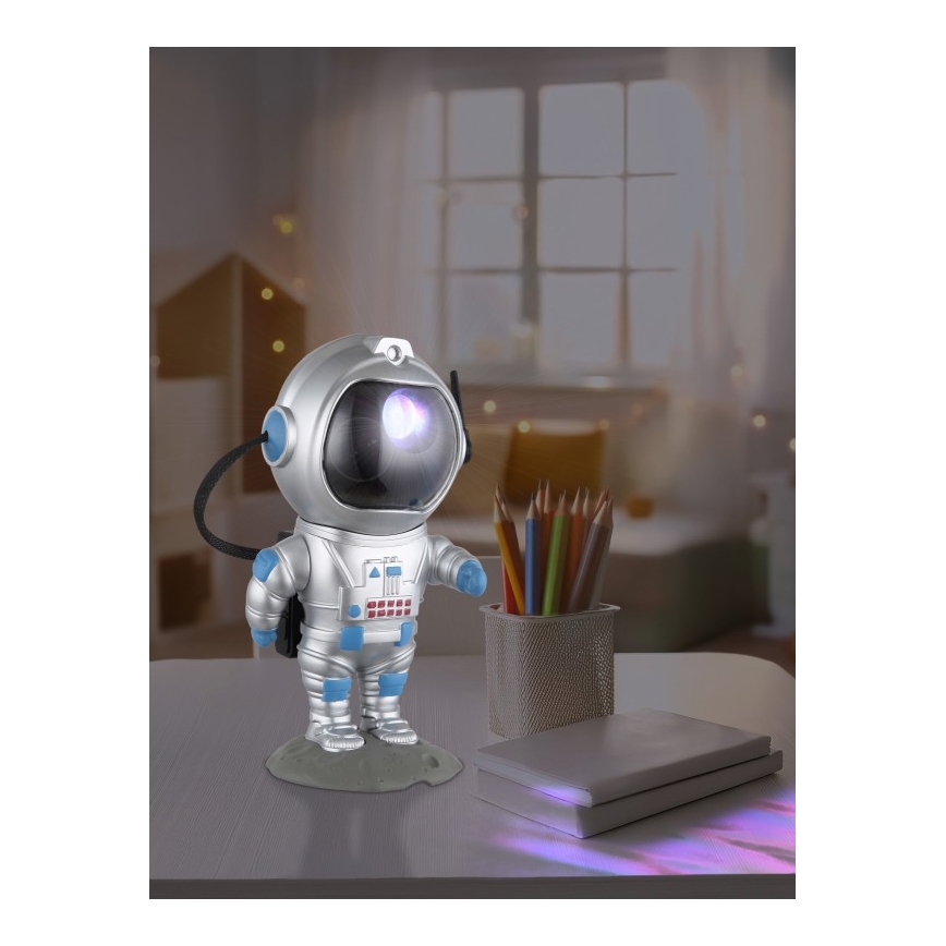 Globo - LED RGB Stalinis šviestuvas LED/4,5W/5V astronautas sidabras