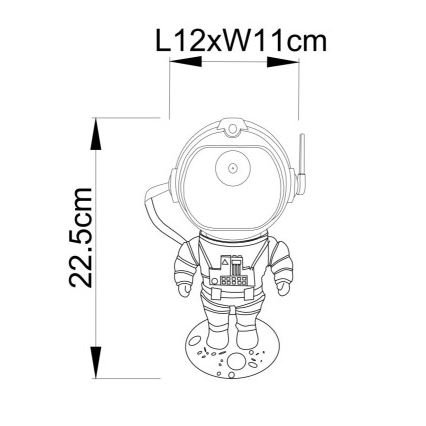 Globo - LED RGB Stalinis šviestuvas LED/4,5W/5V astronautas sidabras