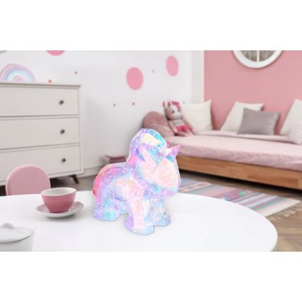 Globo - LED reguliuojamas įkraunamas stalinis dekoratyvinis šviestuvas/4W/5V 1800 mAh vienaragis