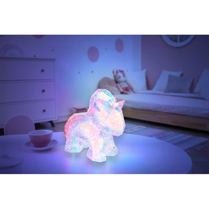 Globo - LED reguliuojamas įkraunamas stalinis dekoratyvinis šviestuvas/4W/5V 1800 mAh vienaragis