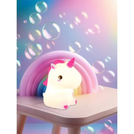 Globo - LED RGBW dimeriuojamas įkraunamas vaikiškas naktinis šviestuvas LED/1,5W/5V 1200 mAh vienaragis