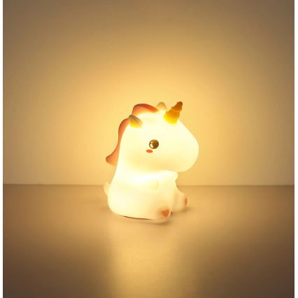 Globo - LED RGBW dimeriuojamas įkraunamas vaikiškas naktinis šviestuvas LED/1,5W/5V 1200 mAh vienaragis