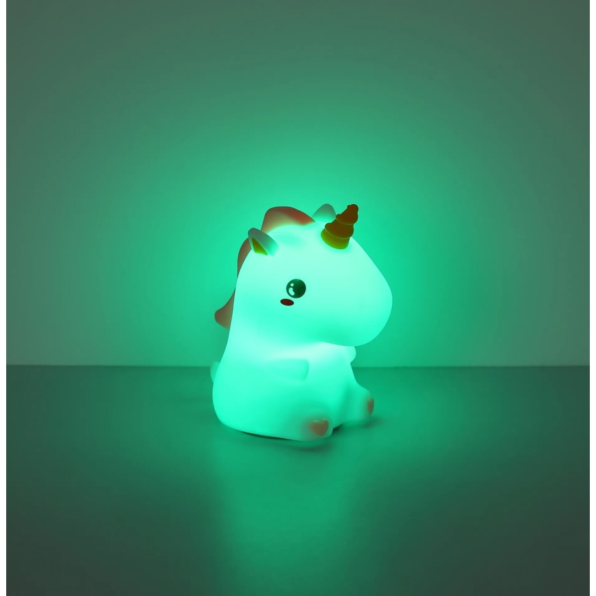 Globo - LED RGBW dimeriuojamas įkraunamas vaikiškas naktinis šviestuvas LED/1,5W/5V 1200 mAh vienaragis