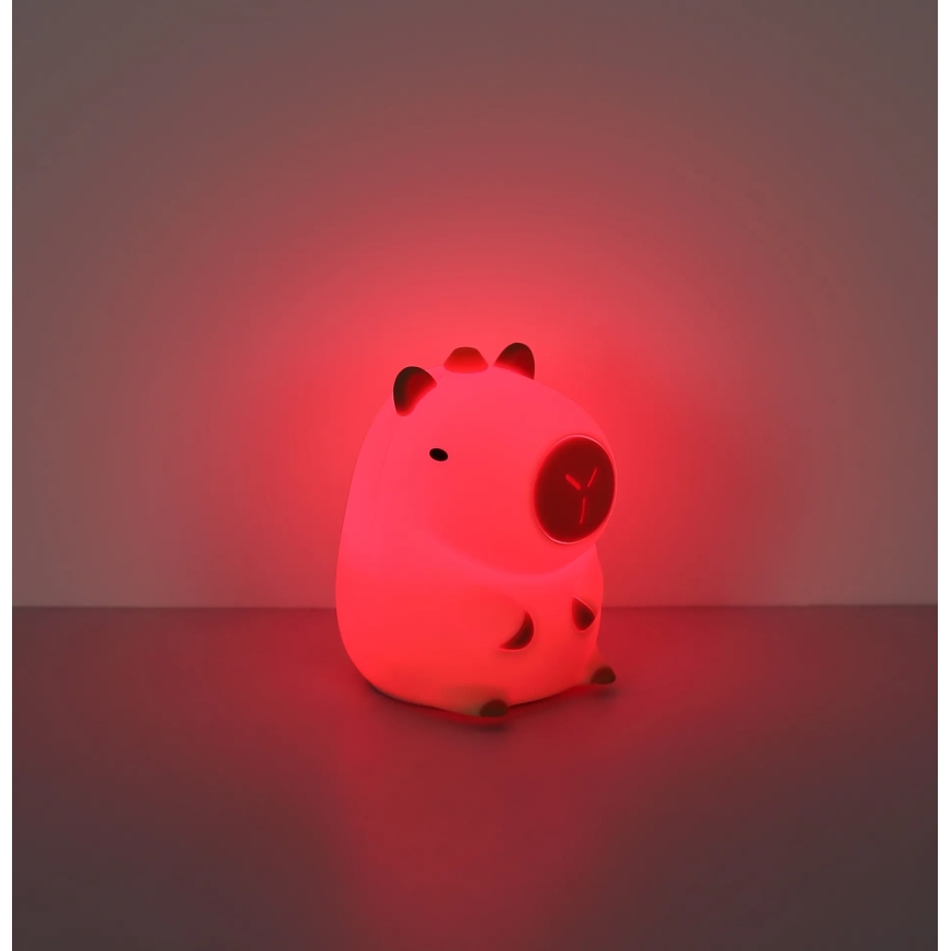 Globo - LED RGBW dimeriuojama įkraunama vaikiška naktinė lempa LED/1,5W/5V 1200 mAh kapibara