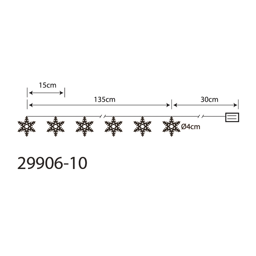 Globo 29906-10 - LED dekoratyvinė girlianda 10xLED/0,03W/2xAA
