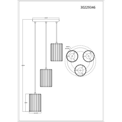 Globo - Pakabinamas sietynas 3xE27/60W/230V diametras 35 cm