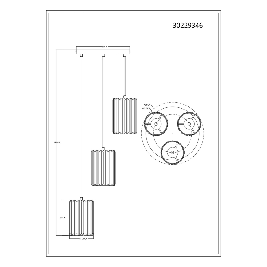 Globo - Pakabinamas sietynas 3xE27/60W/230V diametras 35 cm