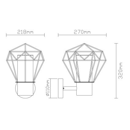 Globo - Lauko sieninis šviestuvas 1xE27/15W/230V IP44