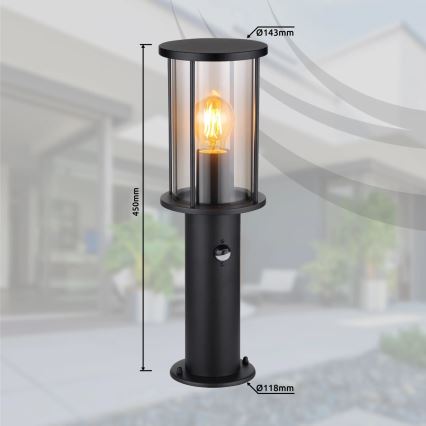 Globo - Lauko šviestuvas su jutikliu 1xE27/60W/230V IP54 45cm
