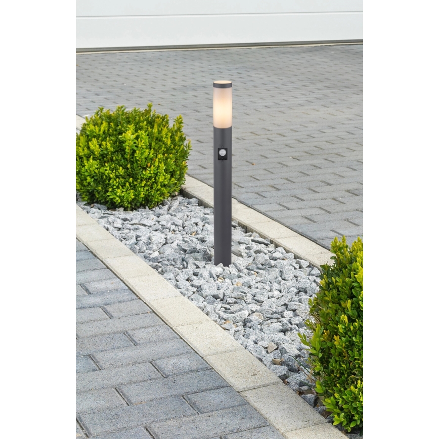 Globo - Lauko šviestuvas su jutikliu 1xE27/15W/230V IP44 80 cm antracitas