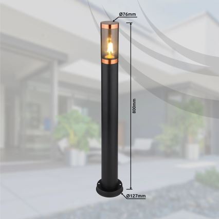 Globo - Lauko šviestuvas 1xE27/23W/230V IP44 80 cm juoda/varis