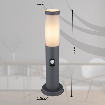 Globo - Lauko šviestuvas su judesio davikliu 1xE27/15W/230V 45 cm IP44