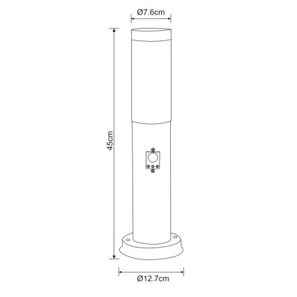 Globo - Lauko šviestuvas su jutikliu 1xE27/60W/230V 45 cm IP44