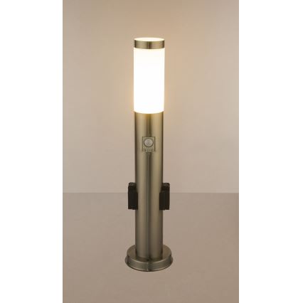 Globo - LED Lauko lempa su jutikliu ir 2 zásuvkami LED/9W/230V 60 cm IP44