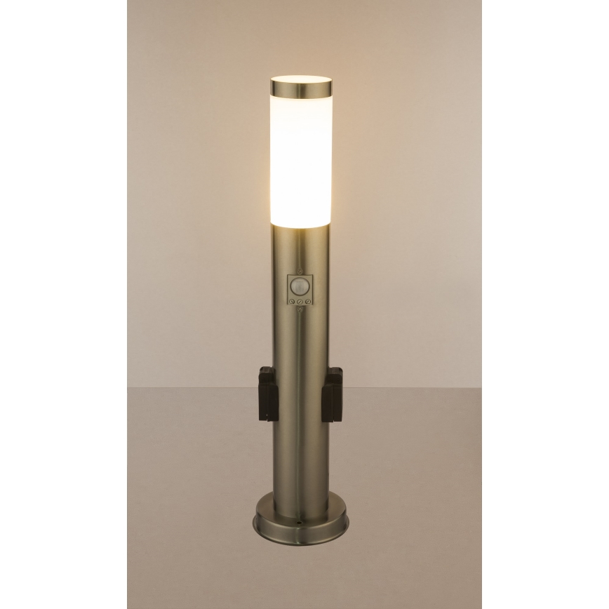 Globo - LED Lauko lempa su jutikliu ir 2 zásuvkami LED/9W/230V 60 cm IP44