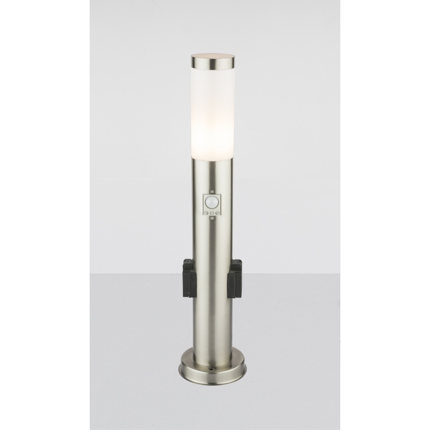 Globo - LED Lauko lempa su jutikliu ir 2 zásuvkami LED/9W/230V 60 cm IP44