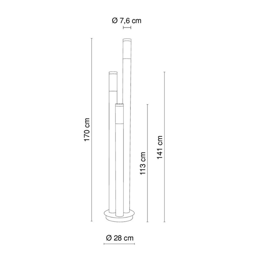 Globo - Lauko šviestuvas 3xE27/60W/230V 170 cm IP44
