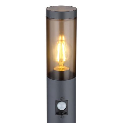 Globo - Lauko šviestuvas su jutikliu 1xE27/15W/230V IP44 110 cm juoda