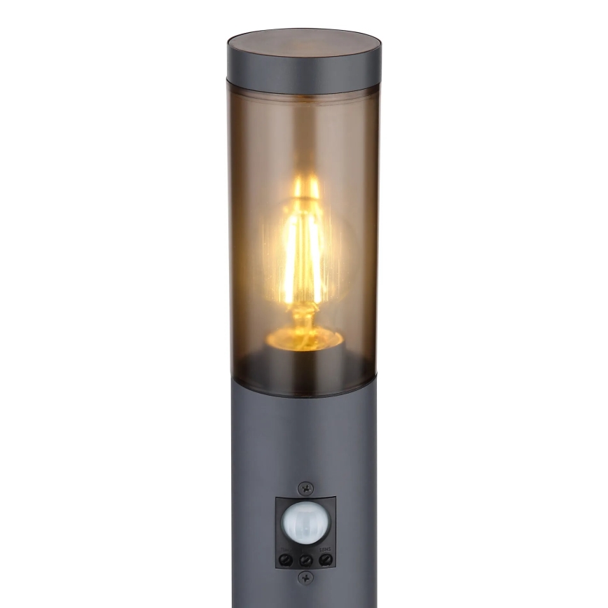 Globo - Lauko šviestuvas su jutikliu 1xE27/15W/230V IP44 110 cm juoda